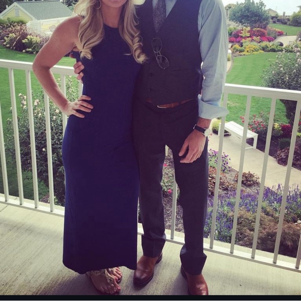 Lulus, navy, fitted maxi